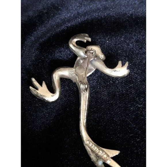 Vintage Gerrys Frog Pin Brooch Green Enamel Gold Tone - Picture 3 of 6